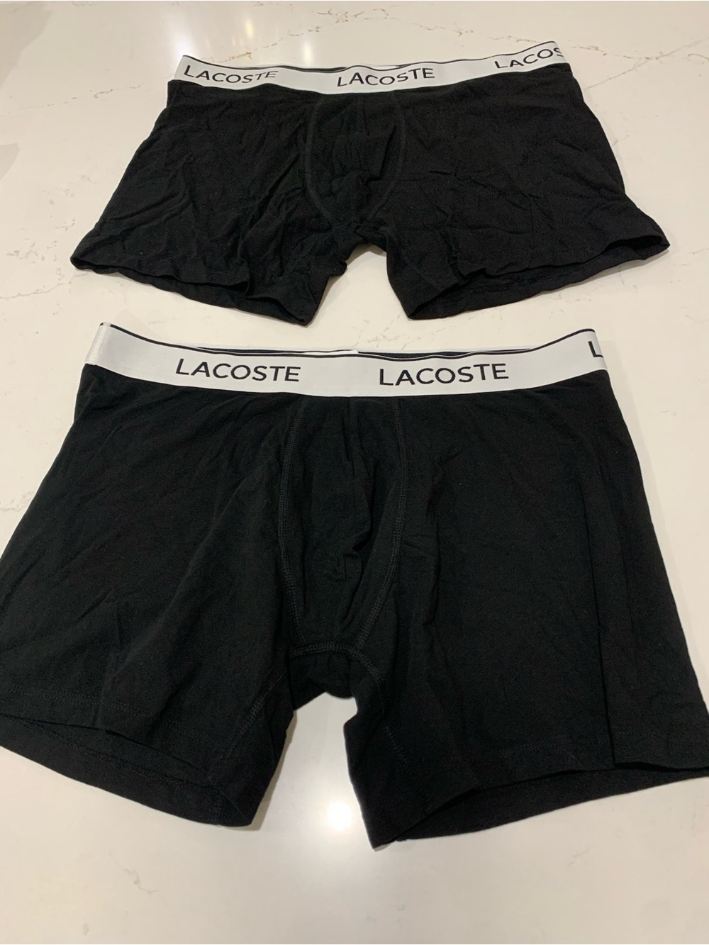 NWT Lacoste Men's Black Cotton Boxer Briefs - 2 lot Size XL